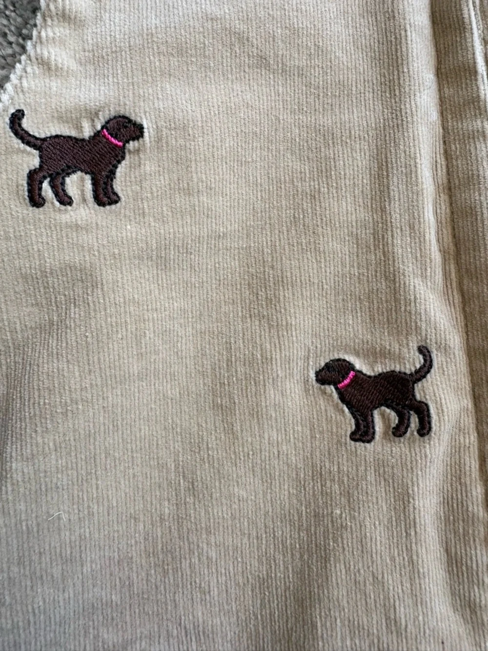 Lilly Pulitzer Tan Corduroy Pinafore with Embroidered Puppy - Picture 5 of 5